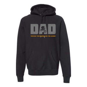 Downhill Dad And Downhill Mountain Biking For Downhill Premium Hoodie