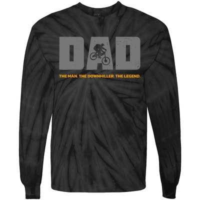 Downhill Dad And Downhill Mountain Biking For Downhill Tie-Dye Long Sleeve Shirt