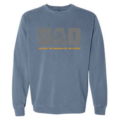 Downhill Dad And Downhill Mountain Biking For Downhill Garment-Dyed Sweatshirt