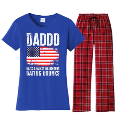 Daddd Dads Against Daughters Dating Drunks Great Gift Women's Flannel Pajama Set