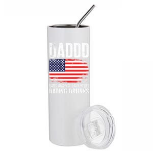 Daddd Dads Against Daughters Dating Drunks Great Gift Stainless Steel Tumbler