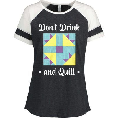 DonT Drink And Quilt Enza Ladies Jersey Colorblock Tee