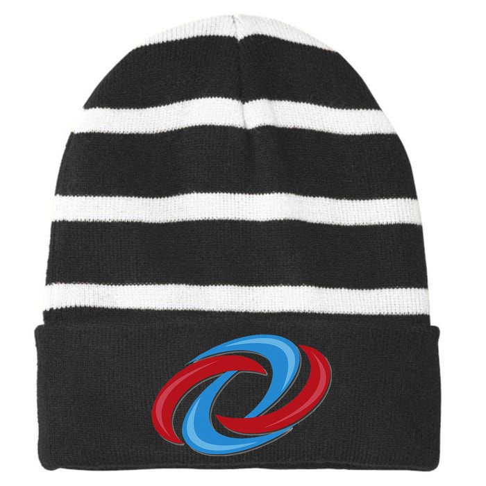 Danger Striped Beanie with Solid Band