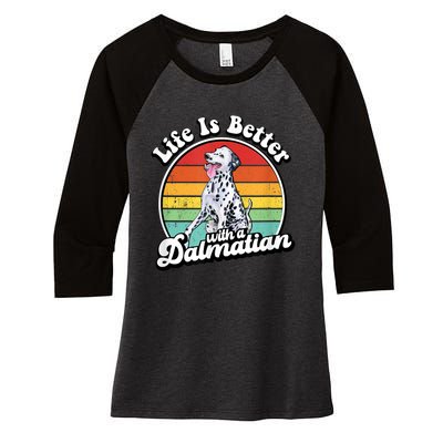 Dalmatian Women's Tri-Blend 3/4-Sleeve Raglan Shirt