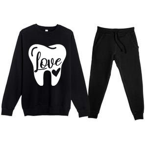 Dentist Dental Assistant Valentines Day Love Gift Premium Crewneck Sweatsuit Set