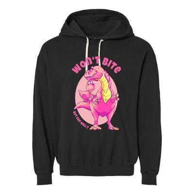 Dinosaur Dino And Daddysaurus Trex Funny Gift Garment-Dyed Fleece Hoodie