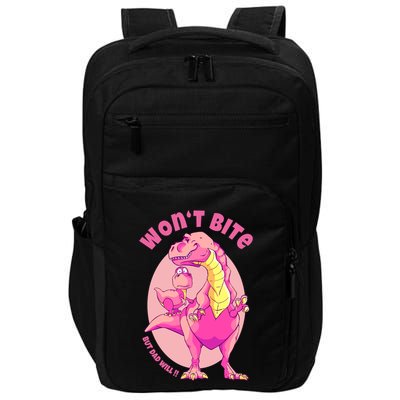 Dinosaur Dino And Daddysaurus Trex Funny Gift Impact Tech Backpack