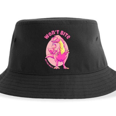 Dinosaur Dino And Daddysaurus Trex Funny Gift Sustainable Bucket Hat