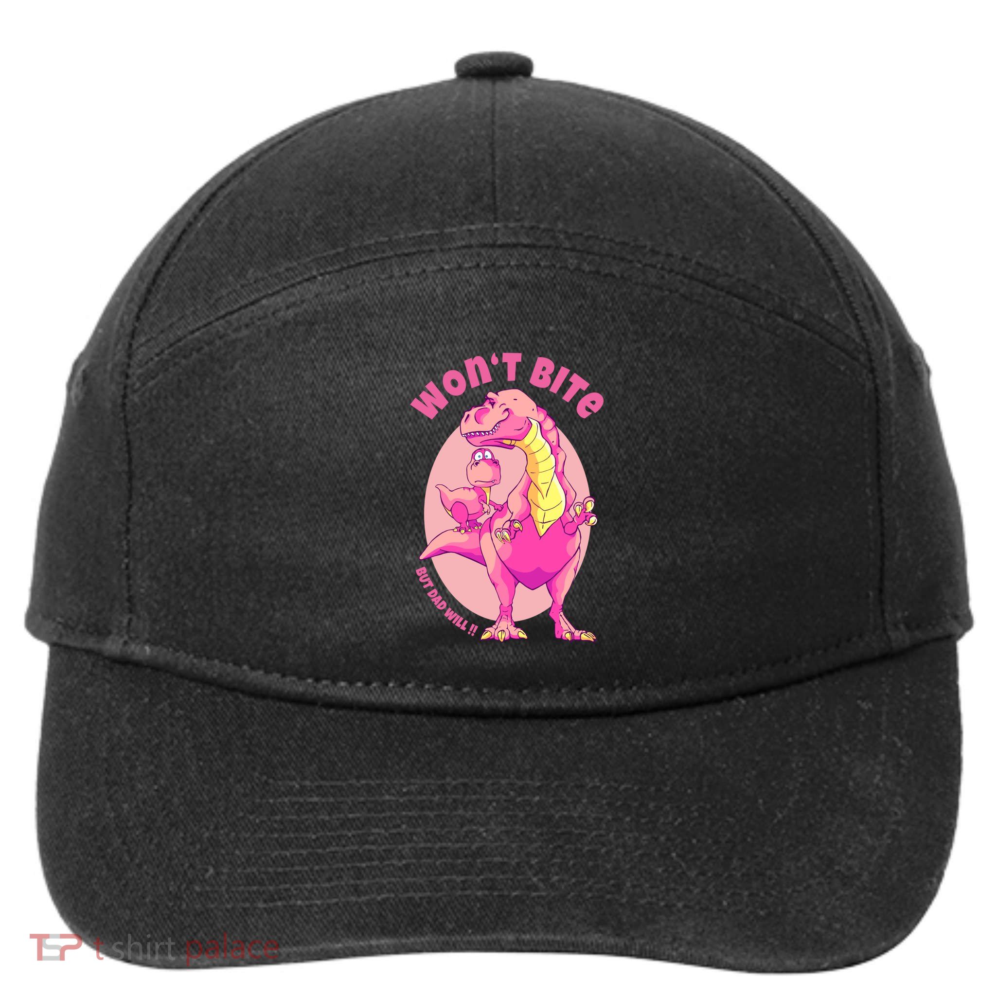 Dinosaur Dino And Daddysaurus Trex Funny Gift 7-Panel Snapback Hat
