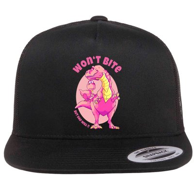 Dinosaur Dino And Daddysaurus Trex Funny Gift Flatbill Hat
