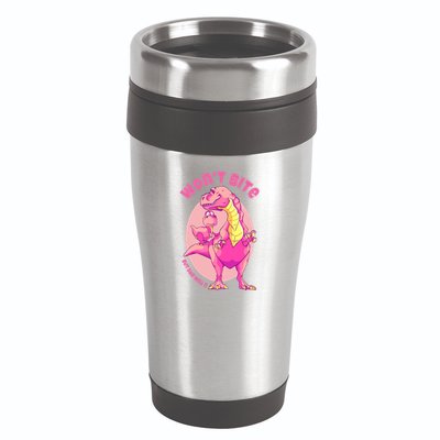 Dinosaur Dino And Daddysaurus Trex Funny Gift 16oz Travel Tumbler