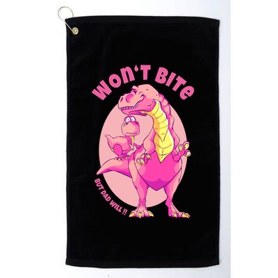 Dinosaur Dino And Daddysaurus Trex Funny Gift Golf Towel