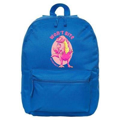 Dinosaur Dino And Daddysaurus Trex Funny Gift 16 in Basic Backpack