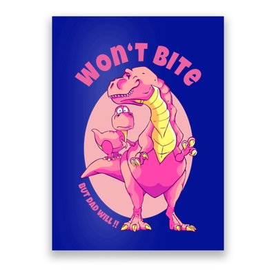 Dinosaur Dino And Daddysaurus Trex Funny Gift Poster