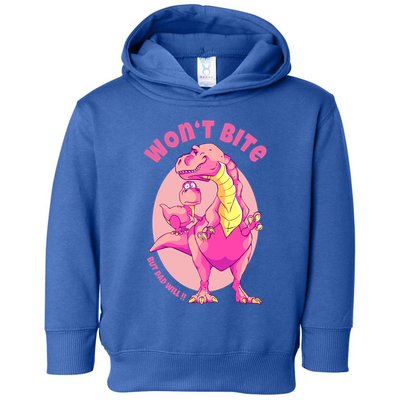 Dinosaur Dino And Daddysaurus Trex Funny Gift Toddler Hoodie