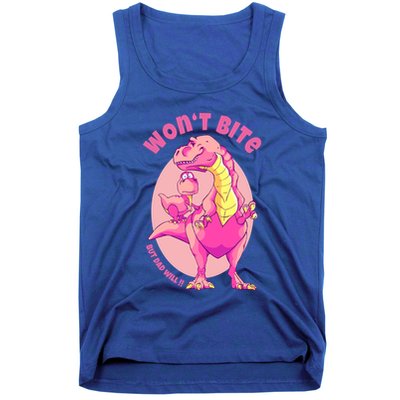 Dinosaur Dino And Daddysaurus Trex Funny Gift Tank Top