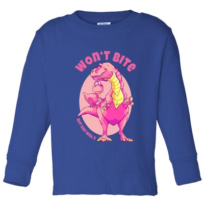 Dinosaur Dino And Daddysaurus Trex Funny Gift Toddler Long Sleeve Shirt