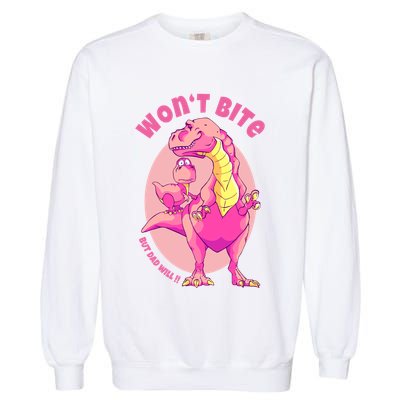 Dinosaur Dino And Daddysaurus Trex Funny Gift Garment-Dyed Sweatshirt