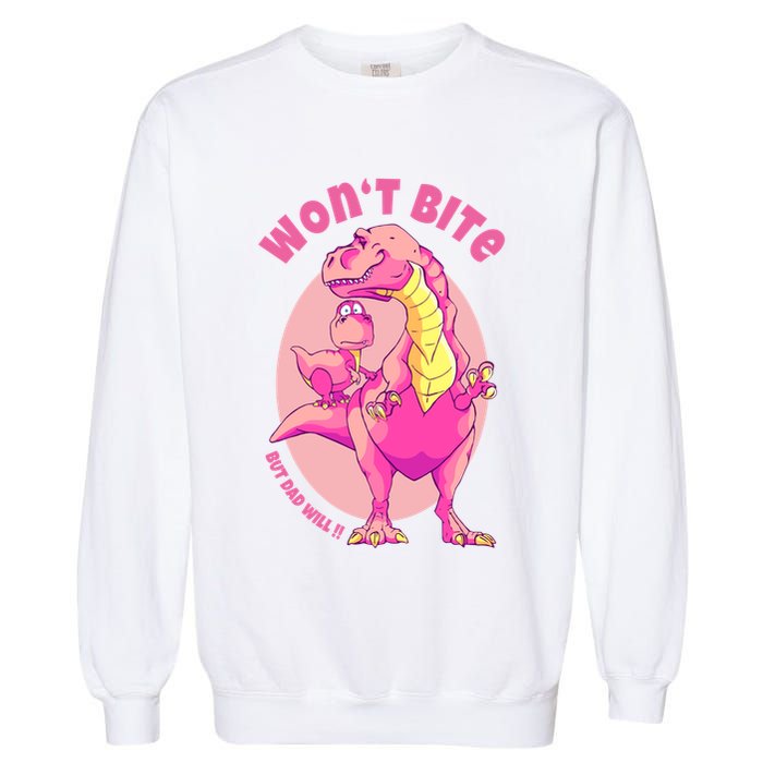 Dinosaur Dino And Daddysaurus Trex Funny Gift Garment-Dyed Sweatshirt