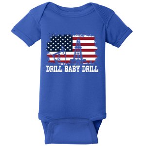 Drill Drill American Flag Oilrig Trump Drill Drill Gift Baby Bodysuit