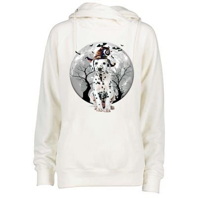 Dalmatian Dog And Moon Halloween Costume Dog Lover Funny Gift Womens Funnel Neck Pullover Hood