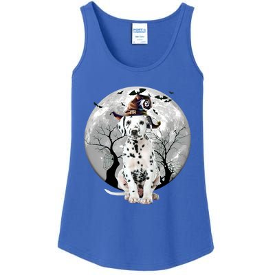 Dalmatian Dog And Moon Halloween Costume Dog Lover Funny Gift Ladies Essential Tank