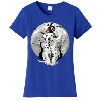 Dalmatian Dog And Moon Halloween Costume Dog Lover Funny Gift Women's T-Shirt