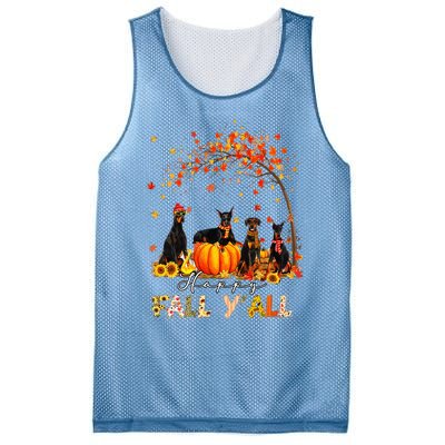 Doberman Dog Autumn Fall Pumpkin Truck Mappe Thanksgiving Mesh Reversible Basketball Jersey Tank