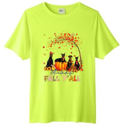 Doberman Dog Autumn Fall Pumpkin Truck Mappe Thanksgiving Tall Fusion ChromaSoft Performance T-Shirt