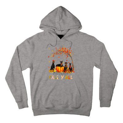 Doberman Dog Autumn Fall Pumpkin Truck Mappe Thanksgiving Tall Hoodie