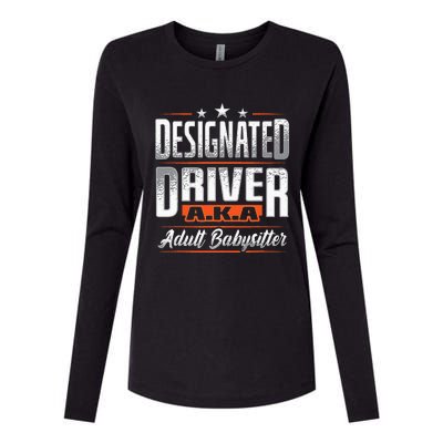 Designated Driver Adult Babysitter Pun For Driving Volunteer Womens Cotton Relaxed Long Sleeve T-Shirt