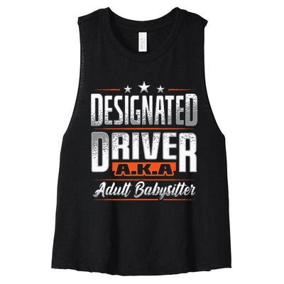 Designated Driver Adult Babysitter Pun For Driving Volunteer Women's Racerback Cropped Tank