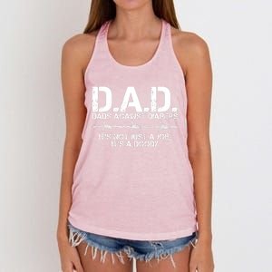 D.A.D. Dads Against Diapers It's Not Just A Job Men's Humor Funny Women's Knotted Racerback Tank