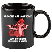 Dragons Dragons Are Awesome I'm A Dragon Girls 11oz C Handle Ceramic Mug