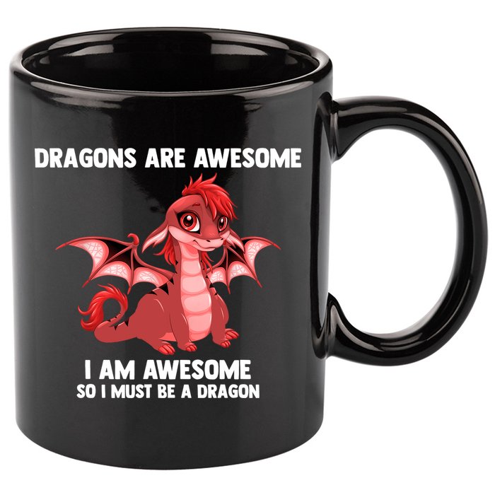 Dragons Dragons Are Awesome I'm A Dragon Girls 11oz C Handle Ceramic Mug