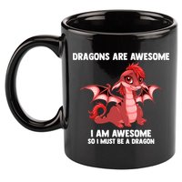 Dragons Dragons Are Awesome I'm A Dragon Girls 11oz C Handle Ceramic Mug