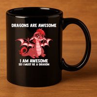 Dragons Dragons Are Awesome I'm A Dragon Girls 11oz C Handle Ceramic Mug