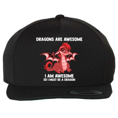 Dragons Dragons Are Awesome I'm A Dragon Girls Wool Snapback Cap
