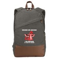 Dragons Dragons Are Awesome I'm A Dragon Girls Cotton Canvas Backpack