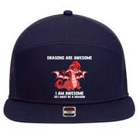 Dragons Dragons Are Awesome I'm A Dragon Girls 7 Panel Mesh Trucker Snapback Hat