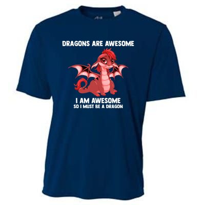 Dragons Dragons Are Awesome I'm A Dragon Girls Cooling Performance Crew T-Shirt