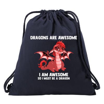 Dragons Dragons Are Awesome I'm A Dragon Girls Drawstring Bag