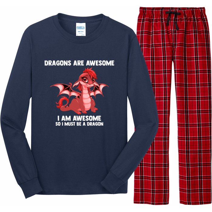 Dragons Dragons Are Awesome I'm A Dragon Girls Long Sleeve Pajama Set