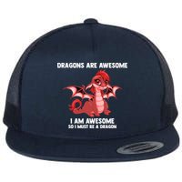 Dragons Dragons Are Awesome I'm A Dragon Girls Flat Bill Trucker Hat
