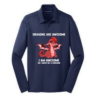 Dragons Dragons Are Awesome I'm A Dragon Girls Silk Touch Performance Long Sleeve Polo