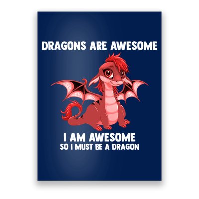 Dragons Dragons Are Awesome I'm A Dragon Girls Poster