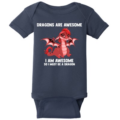 Dragons Dragons Are Awesome I'm A Dragon Girls Baby Bodysuit