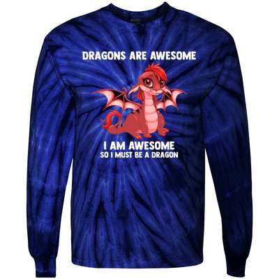 Dragons Dragons Are Awesome I'm A Dragon Girls Tie-Dye Long Sleeve Shirt