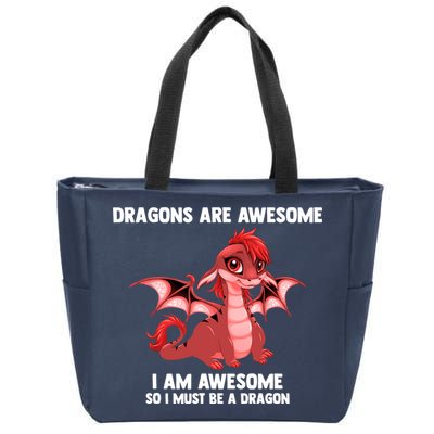 Dragons Dragons Are Awesome I'm A Dragon Girls Zip Tote Bag