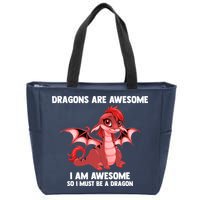 Dragons Dragons Are Awesome I'm A Dragon Girls Zip Tote Bag